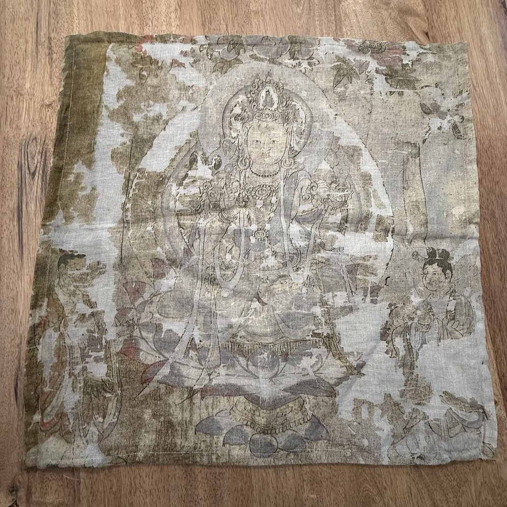 Pine Cone Hill Linen Pillow (COVER ONLY) 22x22 Buddha Zen Global Boho Meditative - Picture 3 of 12